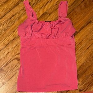 Ann Taylor Pink Gathered Tank Top